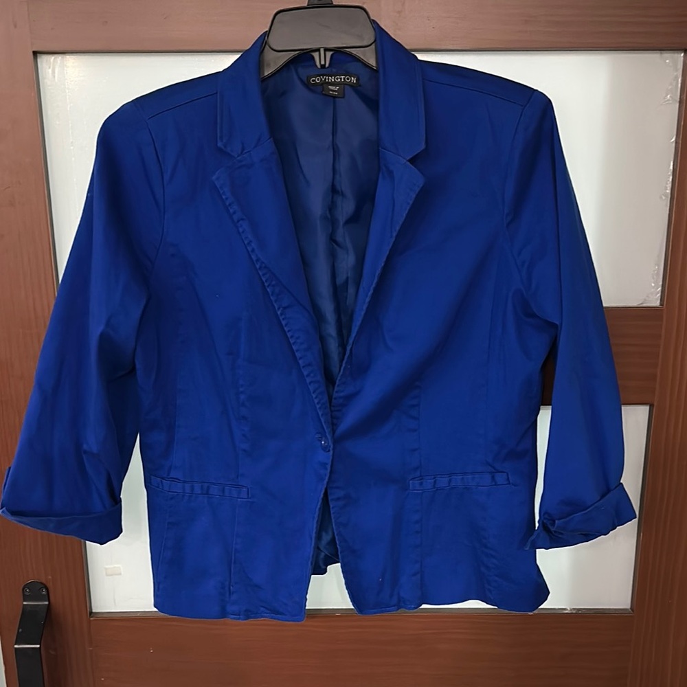 Covington Blue Structured Blazer with Classic Notched Lapel